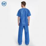 Two Pieces Medical Scrub Suits Uniforms SMS Short Sleeve Shirt And Pants for sale