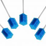 Disposable Dental Sponge Swabs Oral Hygiene White Swabs Teeth Whitening Plastic Handle for sale