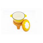 ENAMELED CAST IRON FONDUE SET for sale