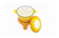 China ENAMELED CAST IRON FONDUE SET supplier