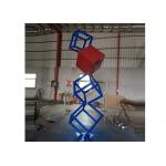Painted Cube Modern Art Stainless Steel Sculpture For Garden Decor for sale