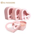 Custom Logo Transparent Window Heart Shape Paperboard Gift Box For Chocolate Candy Jewelry for sale