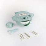 Portable Blue 4 Dicing Blades Vegetable Cutter With Drain Basket
