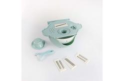 China Portable Blue 4 Dicing Blades Vegetable Cutter With Drain Basket supplier