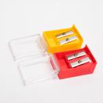 Plastic School Kids Manual Double Hole Sharpener With Lid for sale