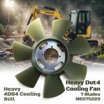 Heavy Duty Mini Excavator Engine Cooling Fan 7 Blade 4 Hole ME075229 4D84 Yanmar PC40 PC40-7 Construction Landscaping Parts for sale