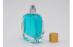 China Crystal Clear Cosmetic Spray Bottle , Empty Perfume Bottles With Matte Gold Cap supplier