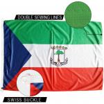 5x8' Equatorial Guinea Flag Knitted Polyester Rope And Swiss Buckle Customized for sale