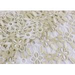 Polyester Lace Fabric With Floral Lace Designs Metallic Fabric For Fashion Garment for sale