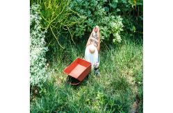 China Recycled Small Metal Garden Ornaments Gnome Pushing The Cart With Planter supplier
