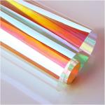 Commercial Privacy Chameleon Stained Glass Window Film Self Adhesive Dichroic Blue for sale