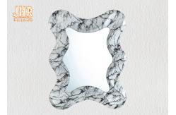 China Irregular Marbling Fiberglass Furniture Decorative Marble Framed Wall Mirror supplier