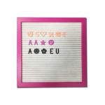Pink Frame Felt Letter Board Customized Size With DIY Changeable Letters for sale