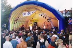 China .blue white inflatable tunnel tent  supplier