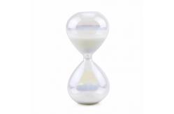 China Classic Glass Sand Timer Hourglass  Sand Clock Black And White supplier