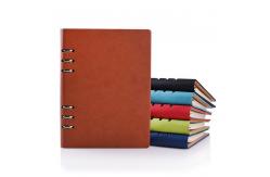 China Custom Black A5 Leather Notebook Printing 96 Sheets For Promotion supplier