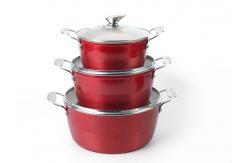 China Tempered Glass Lid BSCI 2.0mm Induction Cookware Set supplier