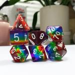 Rainbow Crystal Resin Boarding Dice Set  dnd dice for sale