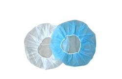 China Soft Non Woven Head Cover , Single / Double Elastic Disposable Surgeon Cap supplier