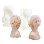 Human Body Geometric Candle Mold Silicone Blindfolded Girl 3D DIY Customized for sale