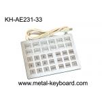 Custom Industrial Kiosk Stainless Steel Keyboard with 33 Keys for sale