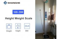 China Electrical Bluetooth Ultrasonic Height And Weight Machine With LED Display supplier