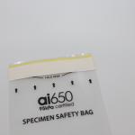 Self Adhesive Seal Top Biohazard Specimen Bag With Black Warning Label