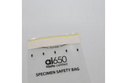 China Self Adhesive Seal Top Biohazard Specimen Bag With Black Warning Label supplier