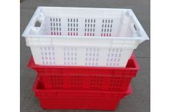 China Cheap stacked and nested plastic container box for meat and fish supplier