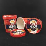 475ml Biodegradable Ice Cream Tubs With Lids , 520ml Ice Cream Paper Bowl for sale