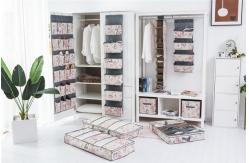 China Bloom Pattern Cozy Organizer , 12 Compartment Under The Bed Shoe Organizer supplier