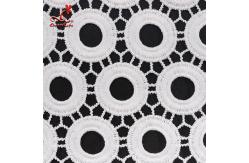 China Guipure Lace Water Soluble Geometric Shape Embroidery Fabric With 100% Polyester Milk Yarn supplier