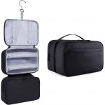 Water Resistant Bathroom Toiletries Organizer PU Leather Cosmetic Bags For Men Women for sale