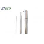 Travel Engraved Stainless Steel Straws With Case Cleaning Brush Keychain 10 Grams for sale