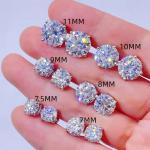 Moissanite Sterling 925 Silver Stud Earrings AAAA+ Cubic Zirconia for sale