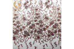 China MDX 3D Elegant Lace Fabric / Embroidered Lace Fabric Customized supplier