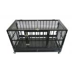 Luxurious Heavy Duty Large Folding Dog Crate , Collapsible Dog Kennel With Wheel