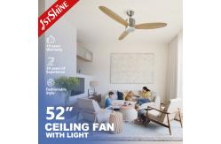 China Dimmable LED 52 Inches Solid Wood Ceiling Fan Light With Smart App Control supplier