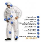 Plain White Pe Coated Nurse Isolation Disposable Gowns Personal Protective for sale