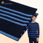 Smooth Striped Cotton Jersey Fabric Yarn Dye Plain Sweat Absorbing Material for sale