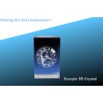 scorpio 3d crystal blocks/crystal 3d laser block/crystal rectangle trophy/large rectangle for sale