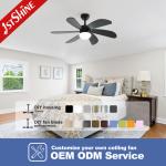 Pull Chain Style 42 Inch LED Ceiling Fan With 6 Balck MDF Blades