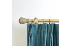 China Single Bracket Pipe Curtain Rods With 6M Gold White Resin Curtain Finials supplier