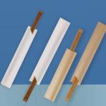 Chinese Natural Twins Disposable Bamboo Chopsticks Custom Printed Logo 21cm for sale