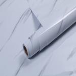 Smoke-Proof White Marble Sticker Wall Paper Kitchen Wall Stickers Wallpaper Vinyl Film Counter Stick Waterproof Removable for sale
