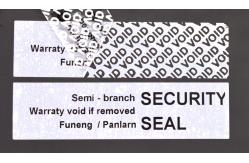 China 45um 1mil Tamper Proof Seal Security Sticker Gloss White With High Residue supplier