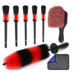 Red Color Car Detailing Brushes Kit For Washing Wheels 8 Pcs for sale