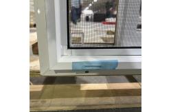 China American PVC Sliding Windows Custom Manufacturing Wood Texture Inside + White Outside Screen Windows supplier