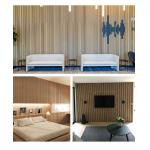 21mm Thickness Natural Wood Veneer Wall Panels Black White Grey Acoustic Slat Panels