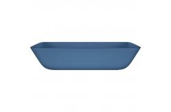 China Handmade Toughened Glass Sink Matt Vessel Light Blue Vanity Rectangular supplier
